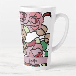 Niedliche moderne, helle Rosa-Blume Milchtasse