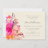 Niedliche moderne, hellrosa Blumendusche Einladung (Vorderseite)