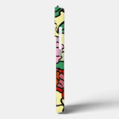 Niedliche, moderne, hellrote Blume gelb Case-Mate iPhone Hülle (Rückseite / Links)