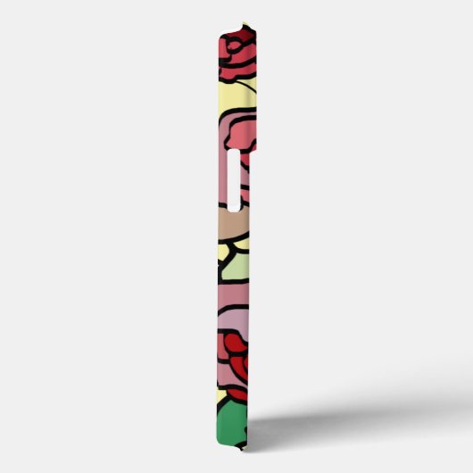 Niedliche, moderne, hellrote Blume gelb Case-Mate iPhone Hülle (Rückseite / Rechts)