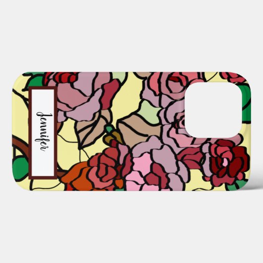 Niedliche, moderne, hellrote Blume gelb Case-Mate iPhone Hülle (Rückseite (Horizontal))