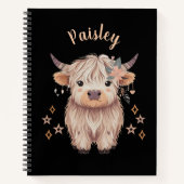 Niedliche moderne Hochlandkuh Notizblock (Vorderseite)