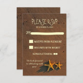 niedliche moderne Hochzeitskarten für Seesterne RSVP Karte (Vorne/Hinten)