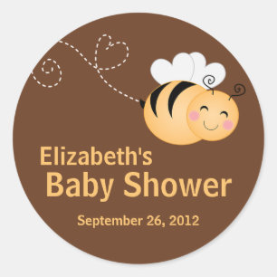 Niedliche, moderne Honey Bee Baby Dusche Einladung Runder Aufkleber
