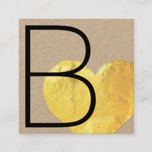 Niedliche moderne Imitate Gold Foil Kraft Quadratische Visitenkarte