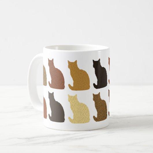 Niedliche moderne Katzenmuster-Tasse Kaffeetasse (Vorderseite Links)