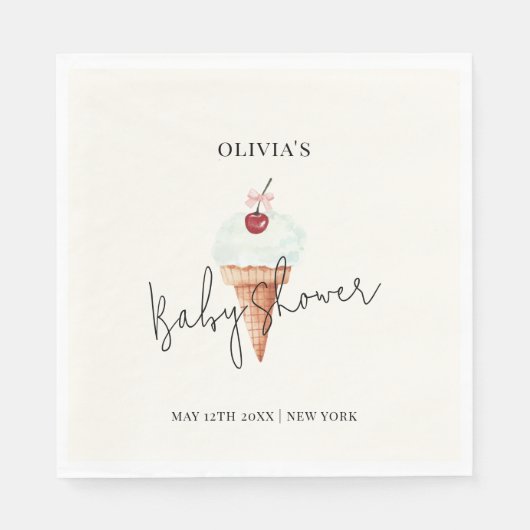 Niedliche moderne Kirschschschnecke Eiscreme Babyd Serviette (Vorderseite)