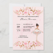 Niedliche moderne Kleine Ballerina Foto Babydusche Einladung (Vorderseite)