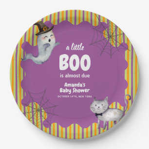 Niedliche moderne kleine Boo Ghost Cat Kinderdusch Pappteller