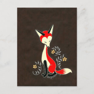 Niedliche moderne Künstlerische Foxenmalerei Postkarte