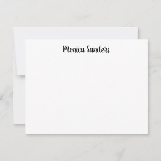 Niedliche, moderne, Lässige Schwarze Schrift Mitteilungskarte (Vorderseite)