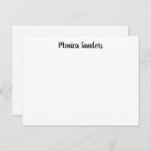 Niedliche, moderne, Lässige Schwarze Schrift Mitteilungskarte (Vorne/Hinten)