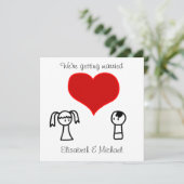 Niedliche moderne lustige Doodle Brautbräuchliche Einladung (Stehend Vorderseite)