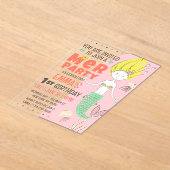 Niedliche moderne Meerjungfrau-Kinderpartei Acryleinladungen (Ablage )