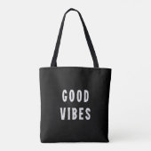Niedliche, moderne Minimal Schwarz-Weiß-Vibes Tasche (Rückseite)