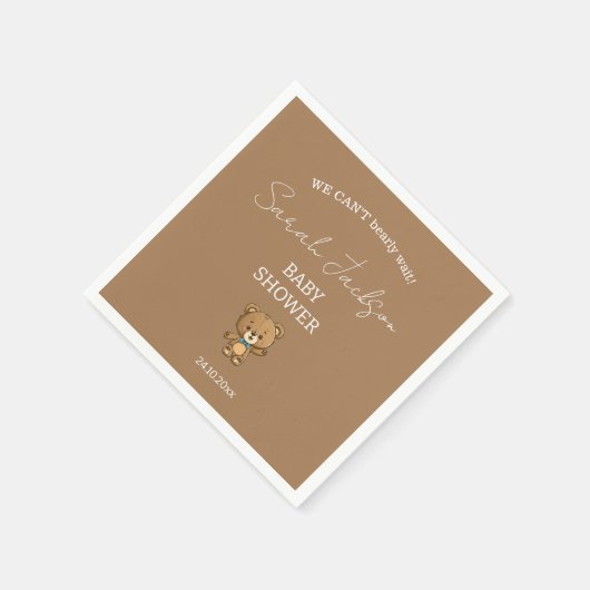 Niedliche moderne, neutrale Teddy-Bärendusche Serviette (Ecke)