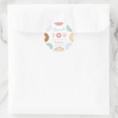 Niedliche moderne Pastelle Donut Geburtstag Runder Aufkleber (Tasche)