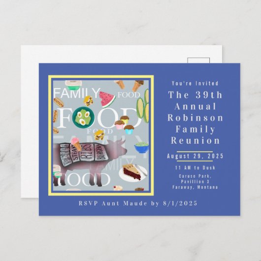 Niedliche, moderne Picknickspeisen Postkarte (Vorne/Hinten)