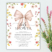 Niedliche moderne Pink Bow Wildblume Girl Babydusc Einladung