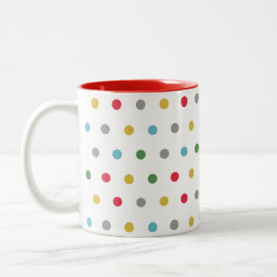 Niedliche, moderne Polka Dots Zweifarbige Tasse