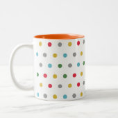 Niedliche, moderne Polka Dots Zweifarbige Tasse (Links)