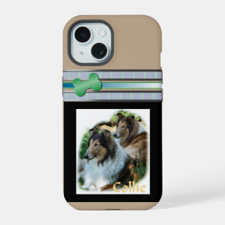 Niedliche moderne, raue Colliese Hundekunst iPhone 15 Hülle