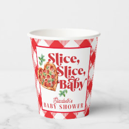 Niedliche moderne Red White Slice Slice Babydusche Pappbecher