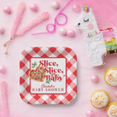 Niedliche moderne Red White Slice Slice Babydusche Pappteller (Party)