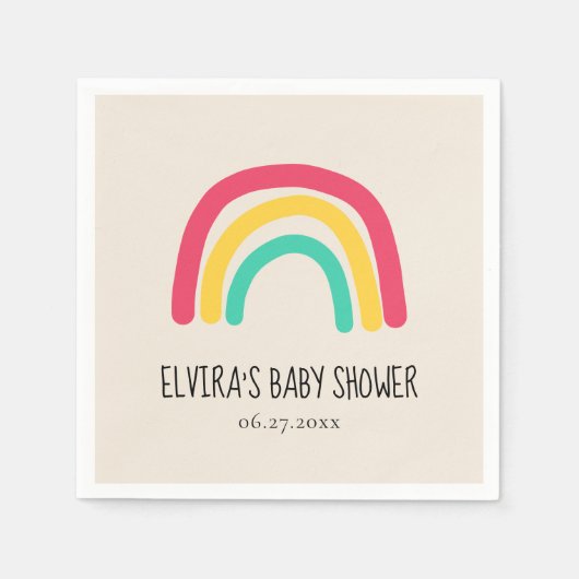 Niedliche moderne Regenbogenbrause Serviette (Vorderseite)