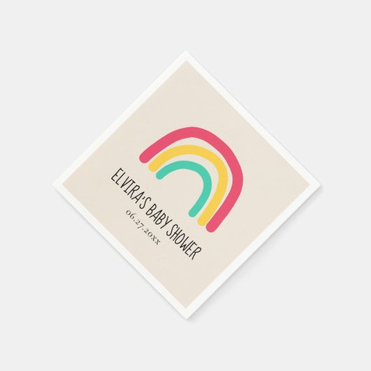 Niedliche moderne Regenbogenbrause Serviette (Ecke)