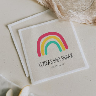 Niedliche moderne Regenbogenbrause Serviette