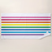 Niedliche, moderne Regenbogenfarben Muster Streife Strandtuch (Vorderseite)