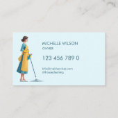 Niedliche moderne Reinigungsdienste für Zimmermädc Visitenkarte (Rückseite)