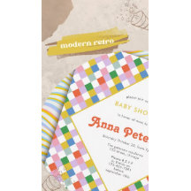 Niedliche moderne Retro-farbige Karos Geschlechtsn