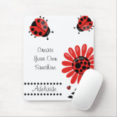 Niedliche moderne Rote Ladybug Personalisiert Mousepad (Mit Mouse)