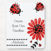 Niedliche moderne Rote Ladybug Personalisiert Mousepad (Vorne)