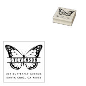 Niedliche moderne Schmetterlingsnacht Nachname Rüc Gummistempel (Stempel)