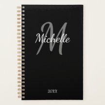 Niedliche, moderne Schwarz-Weiß-Monogramm