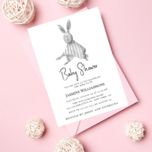 Niedliche moderne schwarz-weiße Babydusche Einladu Einladung