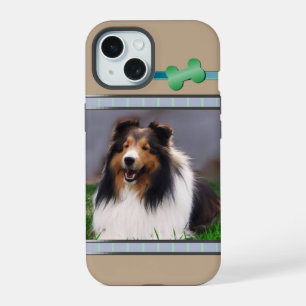 Niedliche moderne Shetland Sheepdog Hunde Kunst iPhone 15 Hülle