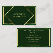 Niedliche moderne Smaragdgrün und Gold Beruflich Visitenkarte (Vorne/Hinten)