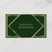 Niedliche moderne Smaragdgrün und Gold Beruflich Visitenkarte (Vorderseite)