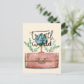 niedliche moderne Sommer-Reise Aquarelldarstellung Postkarte (Stehend Vorderseite)