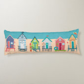 Niedliche moderne Strandhütten Sommerurlaub Kunst Seitenschläferkissen (Rückseite)