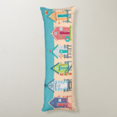 Niedliche moderne Strandhütten Sommerurlaub Kunst Seitenschläferkissen (Rückseite (Vertikal))