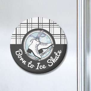 Niedliche moderne Tartan Ice Skaten Magnet