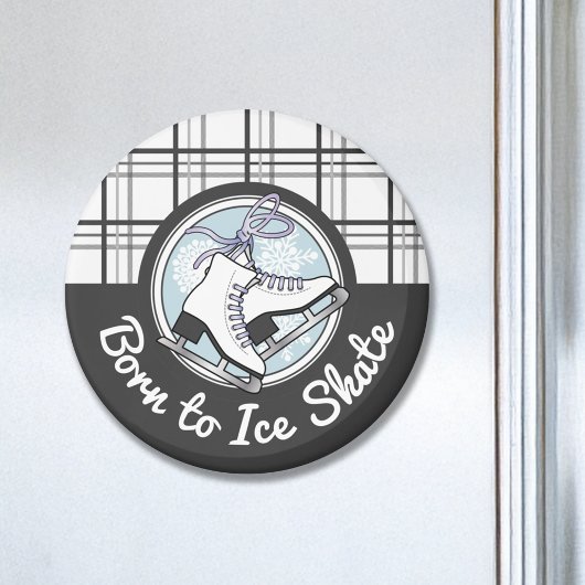 Niedliche moderne Tartan Ice Skaten Magnet