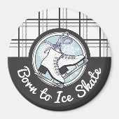 Niedliche moderne Tartan Ice Skaten Magnet (Vorne)