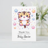 Niedliche moderne Tiger Baby-Dusche Dankeskarte (Stehend Vorderseite)