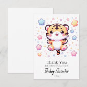 Niedliche moderne Tiger Baby-Dusche Dankeskarte (Vorne/Hinten)